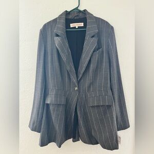 NWT Free People Charcoal Pinstripe Blazer